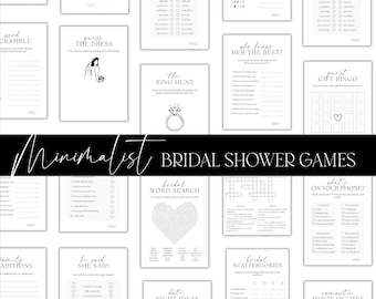 Bridal Shower Games Template, Bridal Shower Games Bundle, Bridal Games Pack, Bridal Games Printable Bridal Games, Editable Canva Template