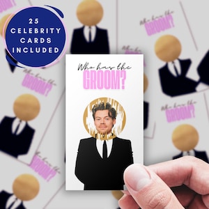 Jeu de douche nuptiale à imprimer pour célébrités qui a le marié, jeu de Bach à gratter, jeu de Bach, jeu de douche nuptiale minimaliste