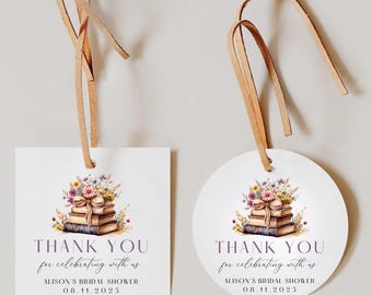 Her Next Chapter Bridal Shower Gift Favor Tag, Storybook Shower Tag, Shower Thank You Gift Tag, Edit Teacher Appreciation Thank You Tag
