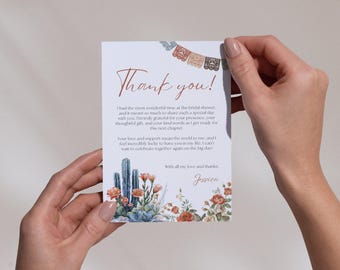 Taco Bout Love Bridal Shower Thank You Card Boho Fiesta Bridal Shower Thank You Note Editable Fiesta Taco Shower Thanks Mexican Fiesta Canva