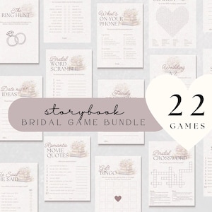 Storybook A New Chapter Begins Bridal Shower Game Bundle Book Theme Bridal Shower Games Where Were They Gift Bingo He Said She Said