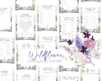 Wildflower Bridal Shower Games Template, Bridal Shower Games Bundle, Boho Bridal Games Pack Bridal Shower Game He Said She Said Bridal Bingo
