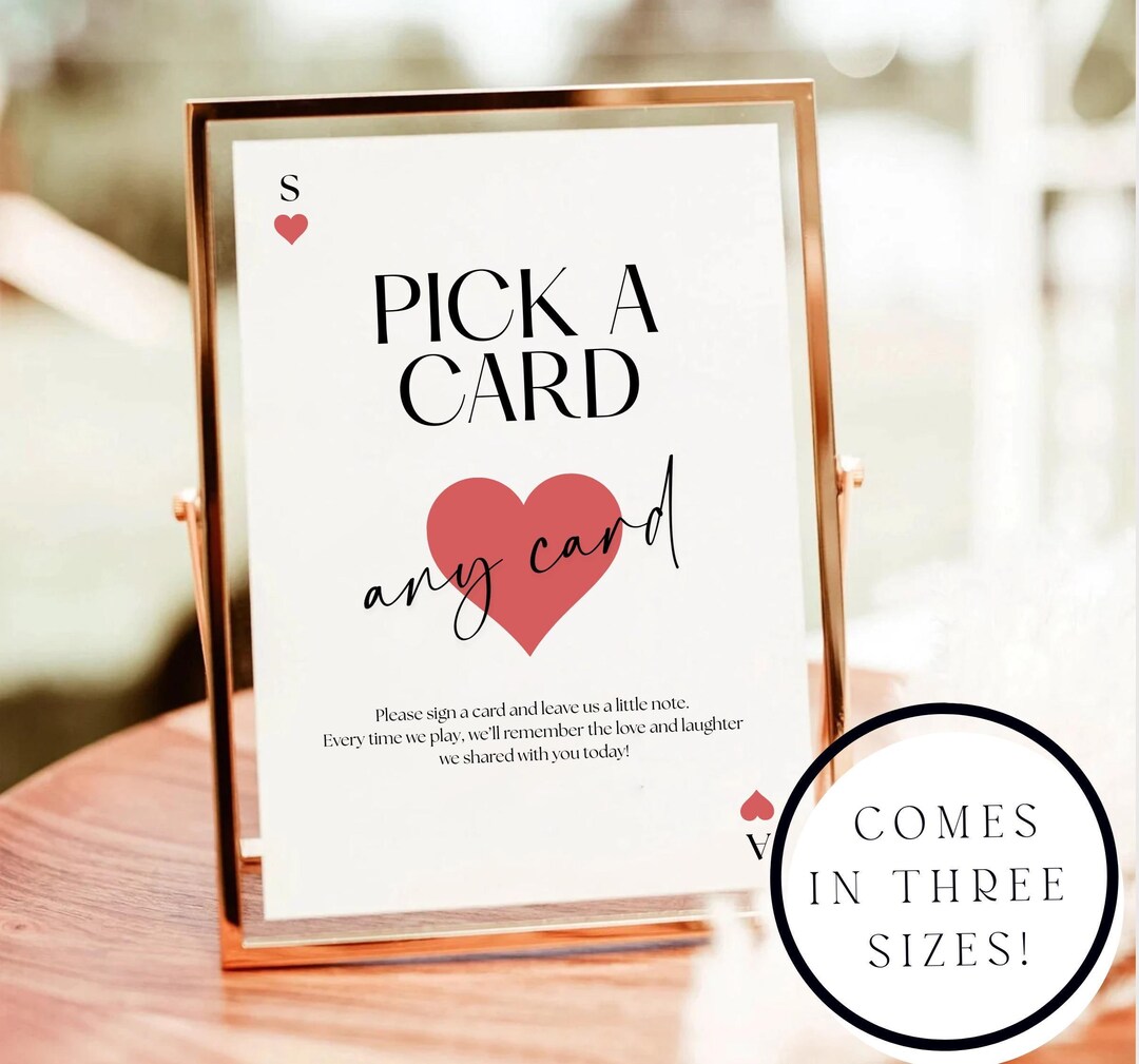 Playing Cards Guest Book Sign, Pick A Card Any Card, Please Sign Our ...