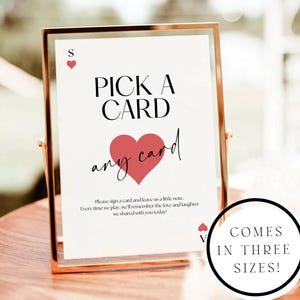 Playing Cards Guest Book Sign, Pick A Card Any Card, Please Sign Our Guestbook, Custom Wedding Playing Card Unique Guest Book Ideas Template