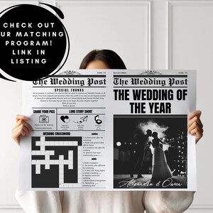 customizable wedding newspaper template bundle