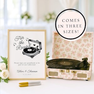 Firma il nostro libro degli ospiti per la cronaca, cartello minimalista per matrimonio, libro degli ospiti per matrimonio da record, modello unico di cartello per libro degli ospiti per matrimonio modificabile Canva