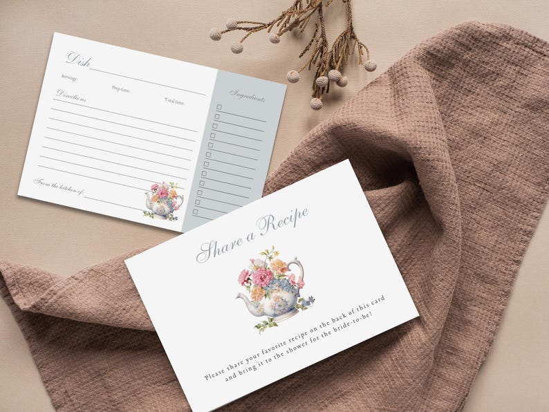 Wildflower Tea Party Bridal Shower Invitation Bundle, Time For Tea With Bride To Be Invitation, Floral Tea Pot Bridal Shower Games Sign afbeelding 4