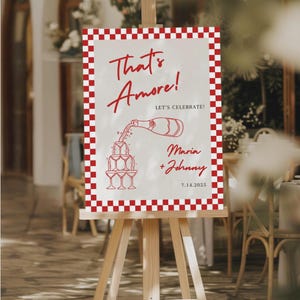 That&#39;s Amore Engagement Party Welcome Sign, Engagement Party Decorations, Personalized Large Engagement Sign, Italian Pizza Wedding Decor