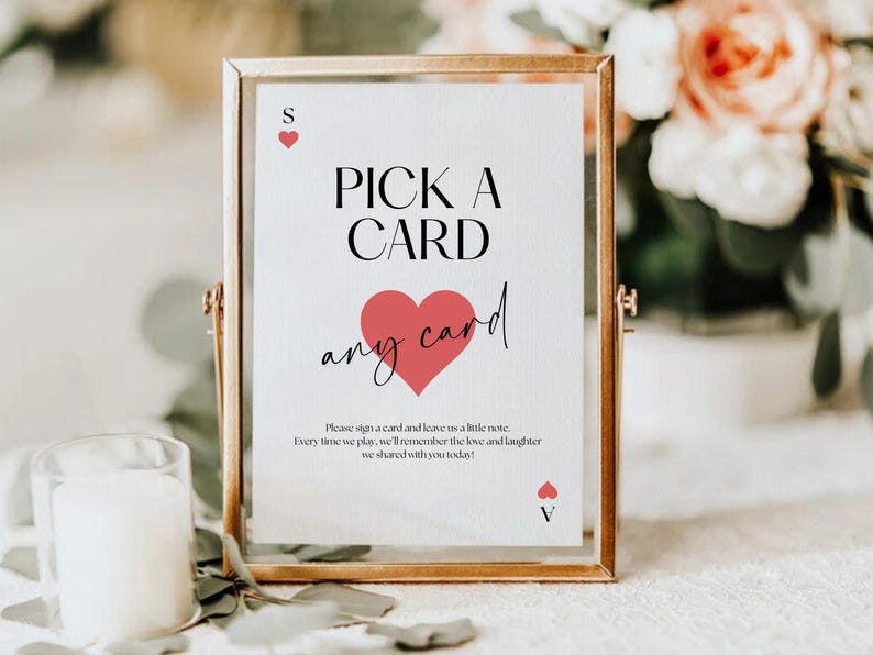 Playing Cards Guest Book Sign, Pick A Card Any Card, Please Sign Our ...