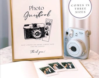 Foto-Gästebuchschild, Polaroid-Foto-Gästebuchschild, Bitte tragen Sie sich in unser Gästebuch ein