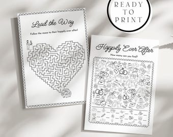 Wedding Activity Mats, Kids Games & Coloring, Hidden Object I Spy Game, Reception Activities Table Games, Bridal Shower Games, Printable PDF