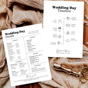 Wedding Day Timeline Template, Editable Wedding Weekend Timeline, Reception Timeline, Wedding Events Card Welcome Bag Schedule Of Events