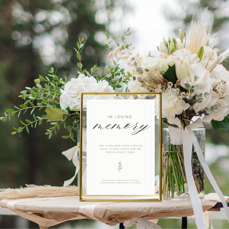 Wedding Memorial Sign, Printable Wedding Memorial Sign, in Loving ...