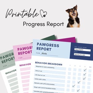 Printable Dog Progress Report, Training Tracker, Pet Business Owner Template, Form For Dog Trainer, Puppy Training Handout, Digital Download