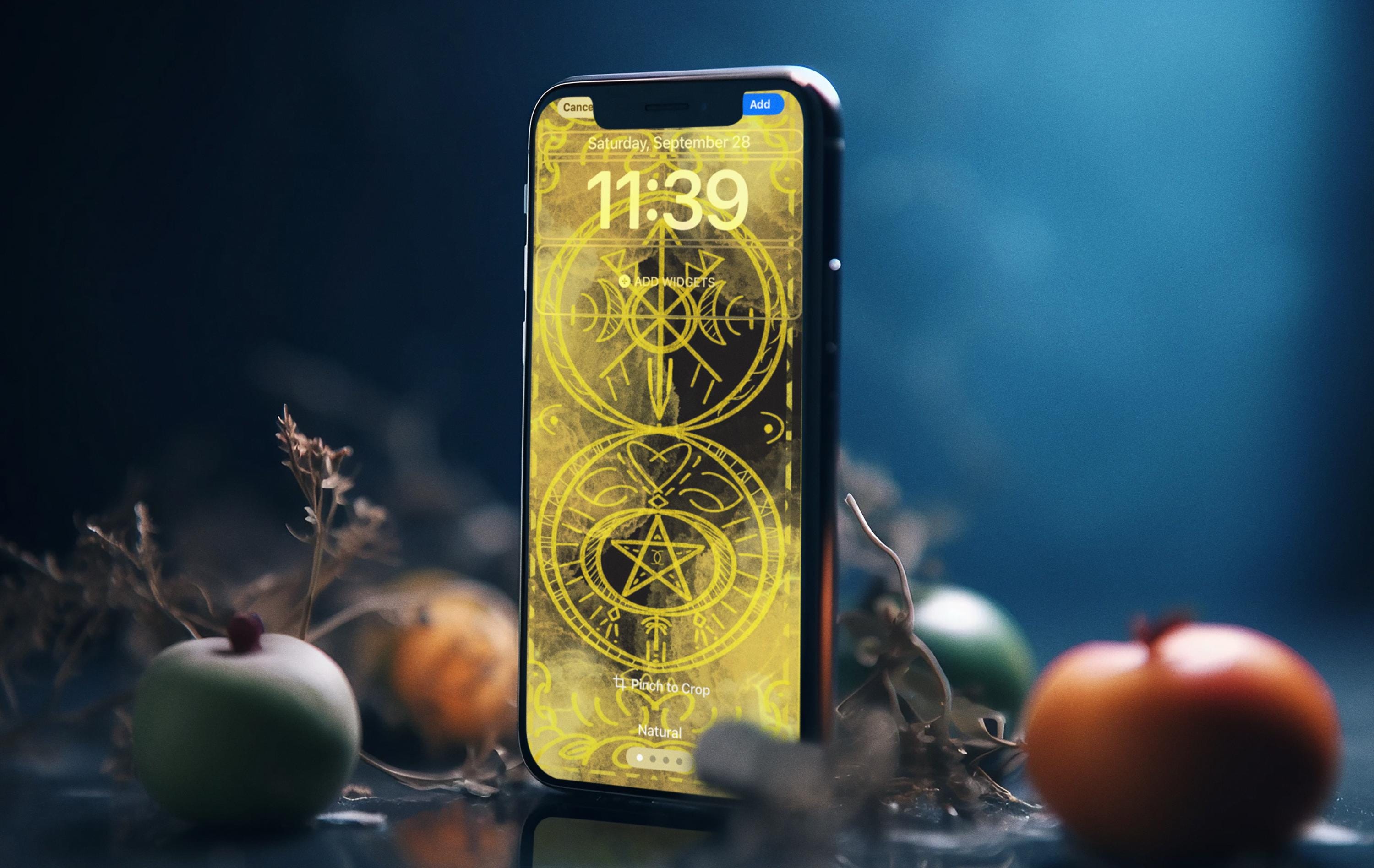 Hand-Drawn Abundant Wealth Success Luck Energy Phone Wallpaper Phone Theme iOS Theme Using I Ching,FengShui,Energy healing,Tarot,Wicca,Runes