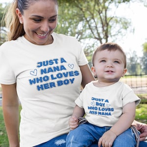 Grandma and Grandson matching shirts, Mother&#39;s Day Gift, Grandma and Me Shirt, Mimi Lovey Grammy sweatshirt, Custom Name, Baby Boy Toddler