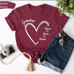 Custom Grandma Shirt, Mothers Day Gift, Gift for Grandmother, Nana Tee, Gift for Grandma  Tshirt, Mommy Shirt, Mimi Shirt, Personalised Gift