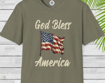 God Bless America T-Shirt: Patriotic American Flag Tee