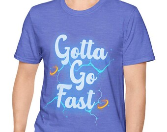 Fun Fast T-Shirt, Sonic Tee, Cool Graphic Hedgehog Shirt, Casual Top for Men and Women, Retro Gamer Unisex Gift