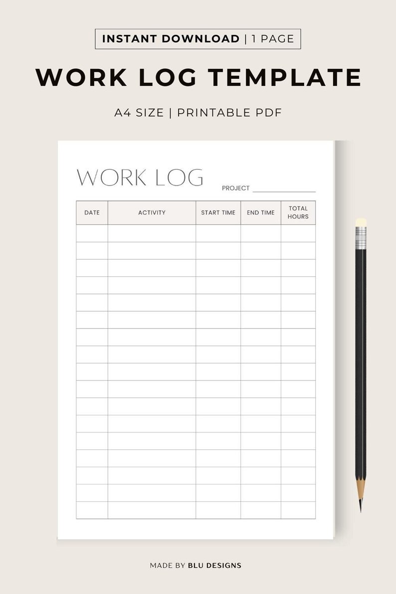Printable Work Log Template Time - Il 794xN.6400468311 Kqor 