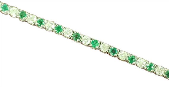 1.08–1.09CT Ruby Sapphire Diamond Bracelet – Elegant 10K White Gold Emerald Gemstone Bracelet, Dainty Jewelry Gift for Her