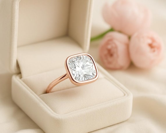 2 Ct Cushion Cut Lab Grown Diamond Ring, 2 Carat Solitaire Engagement Diamond Ring, Cushion Cut Diamond Womens Ring, Anniversary Gifts