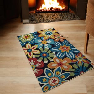 Tappeto floreale colorato / Tappeto multicolore floreale / Tappeto a fiori / Tappeto per camera da letto / Tappeti per soggiorno / Tappeti per area / Tappeto da pavimento