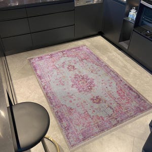 Pink Turkısh Bohemian Oriental Rug | Distressed Vintage Turkish Rug | Antique Rug | Rugs For Living Room | Rug For Bedroom  | Pink Rug