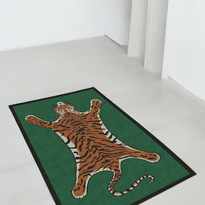 Tiger Rug | Bengal Tiger Pattern Pop Art Rug | Animal Design Rug | Rug For Bedroom | Rugs For Living Room | Area Rugs | Floor Rug