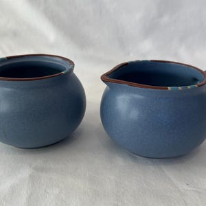 Vintage Mesa Sky Blue Dansk Stoneware 1990s Creamer Set No Lid Portugal