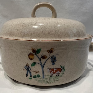 Vintage Heartland Stoneware International China Covered Casserole Dish 8 Inches