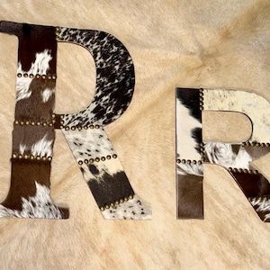Letras de couro de vaca