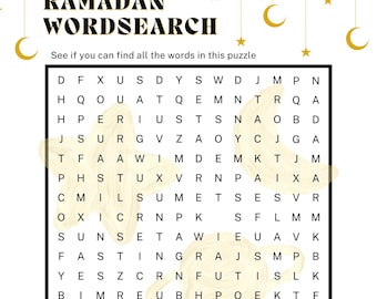 Ramadan Wordsearch für Kinder - Druckbare islamische Aktivität für Kinder