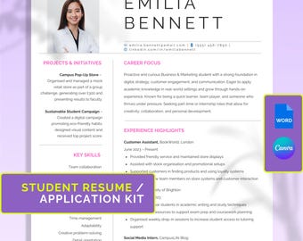 Günstige Lebenslauf-Vorlage für Studierende – Einfach bearbeitbar in Word & Canva | Ideal für den ersten Job ohne Erfahrung