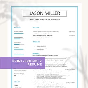 Currículo Imprimível de 1-2 Páginas, Word, Canva, Modelo de CV ATS, Currículo Simples e Básico, Carta de Apresentação, Carta de Recomendação