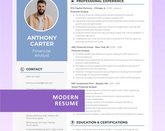 Modernes Lebenslauf-Template, ATS-kompatibel, 1 & 2 Seiten, Referenzen, Einfach zu Bearbeiten in Word und Canva, Sofortiger Download