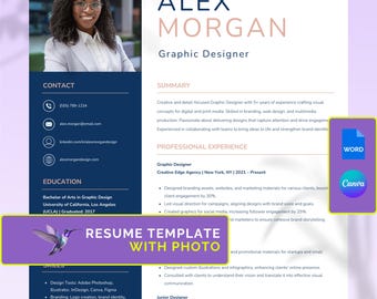 Professionelle Lebenslaufvorlage für Microsoft Word und Canva | Anschreiben | Lebenslaufvorlage mit Foto | CV-Vorlage