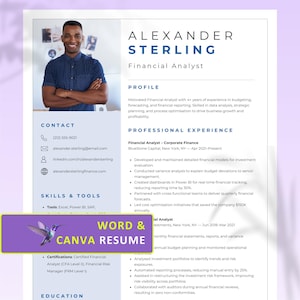Professional Resume Template for Microsoft Word and Canva | Cover Letter | Resume Template with Photo | CV Template