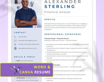 Professionelle Lebenslaufvorlage für Microsoft Word und Canva | Anschreiben | Lebenslaufvorlage mit Foto | CV-Vorlage