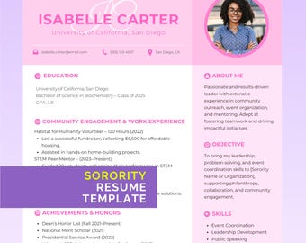 Schwesternschaft-Lebenslaufvorlage, Canva & Word, Rosa Schwesternschaft-Lebenslaufvorlage, Anpassbarer sozialer Lebenslauf.