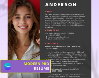 Modernes Profi-Lebenslauf-Template | ATS-freundlicher Lebenslauf | Einfach bearbeitbar in Canva | Anschreiben & Referenzen