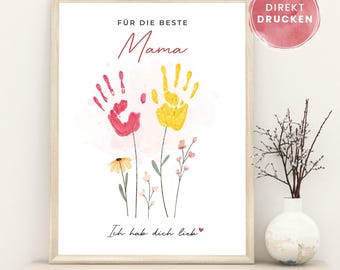 Día de la Madre | Regalo | Manualidades | Niños | Hazlo tú mismo | Descarga digital | PDF | Plantilla de impresión