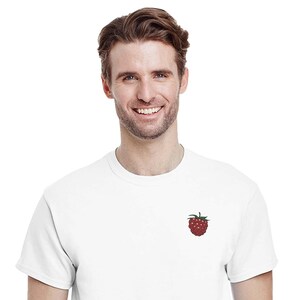 Raspberry Embroidered Unisex Crewneck T-shirt