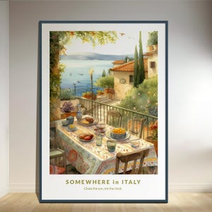 Stampa Slow Living Zen Life Italia Poster Costiero Cucina Pastello Decorazione Casa Estate Acquerello Mediterraneo Arte Murale Viaggio Download Digitale