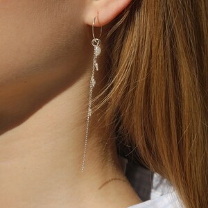 Pearl drop earrings, Wedding earrings, Earrings dangle, Gift for her, Bridal earrings,