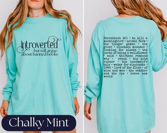 Banned Books Long Sleeve Shirt: Introverted Reader Comfort Colors Tee