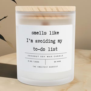 Funny Glass Candle Table Home Decor White Label Natural Wax Essential Oil Scent Sassy Gift for Friend Present for Candle Lover