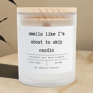 Funny Fitness Candle Humorous Gym Home Decor Present For Her Funny Gift For Him Gift for Friend Birthday Gift For Colleague