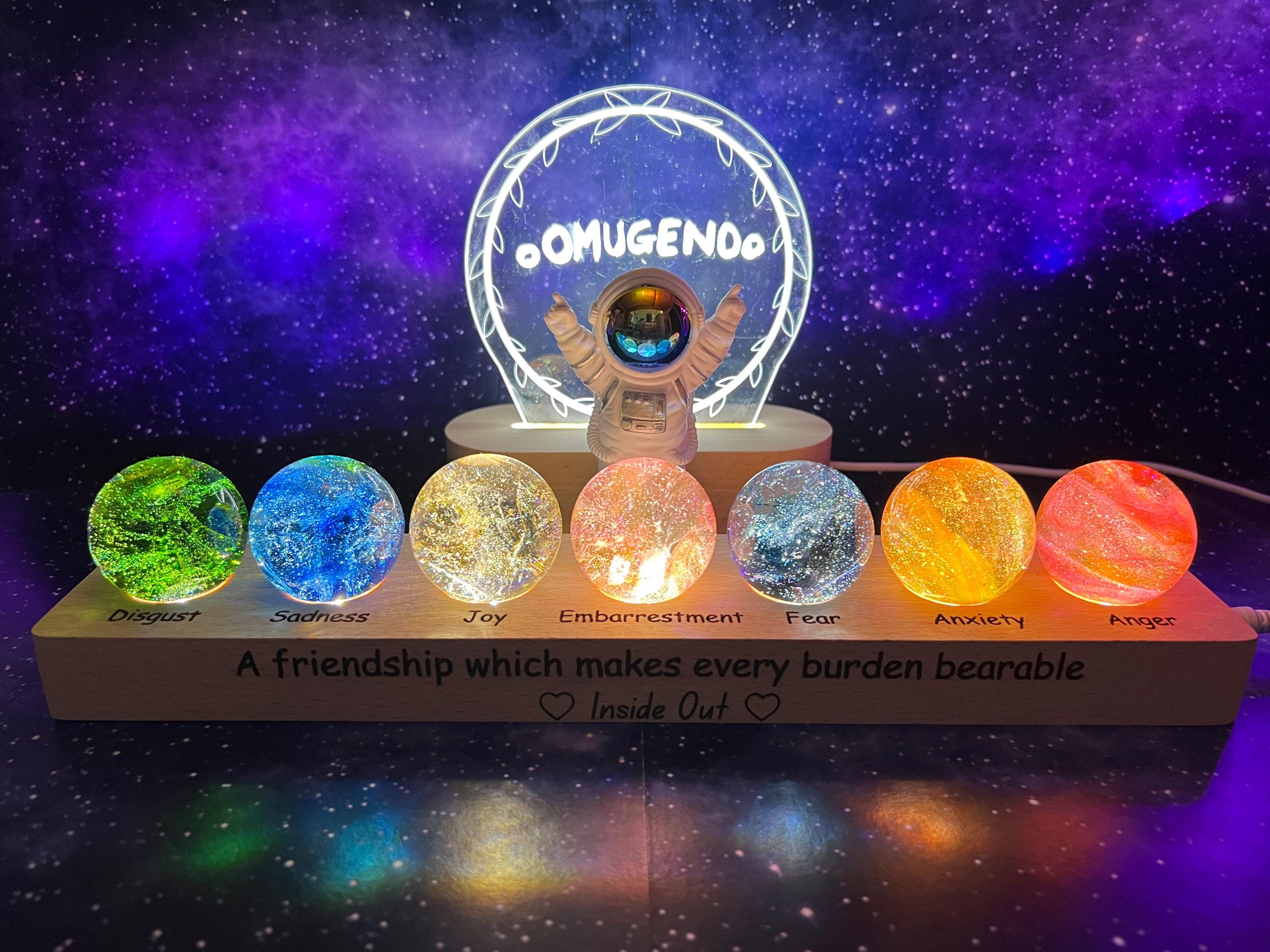 Core Memories Lamp, Inside Out Lamp, Inside Out Memory Ball With Wooden Led Light Base Crystal Quartz Ball For Meditation