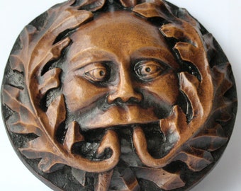 Green Man Reproduction Medieval Carving. St. Laurence's Church Ludlow England, Gothic Gift.